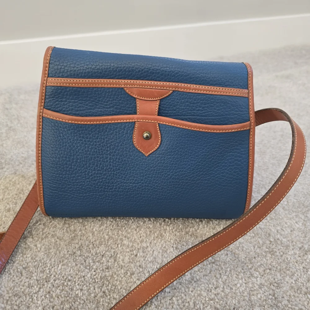 Dooney & Bourke Navy and Tan Crossbody Bag - Picture 2 of 3